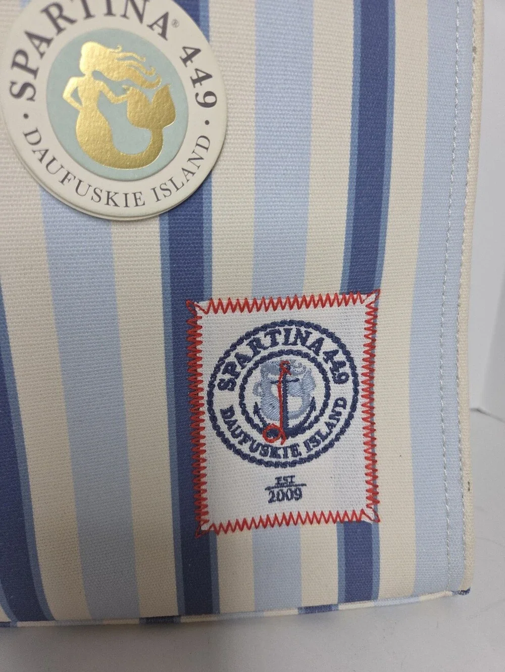 Spartina 449 Shopper Tote Flagler Resort Wide Stripe Canvas NWT